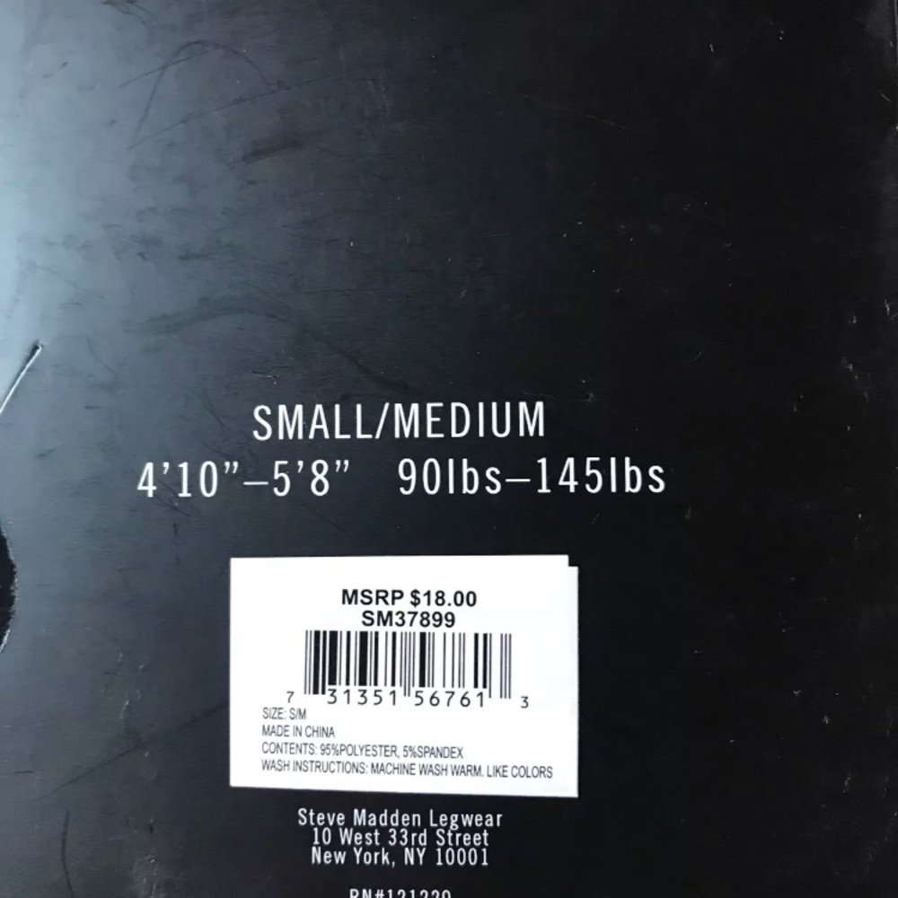 CLOSEOUT Steve Madden Fleece Lined FOOTLESS Tights - Picture 4 of 4